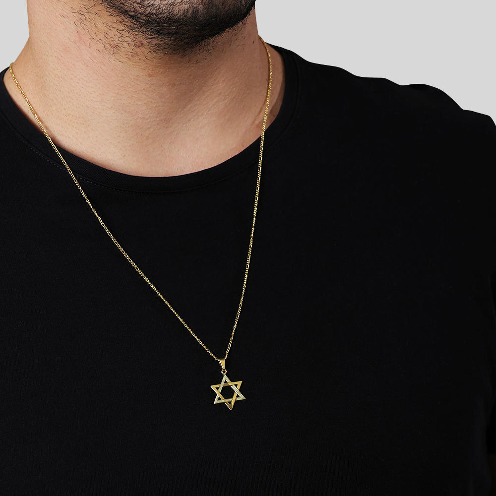 Pingente Dourado Estrela de Davi