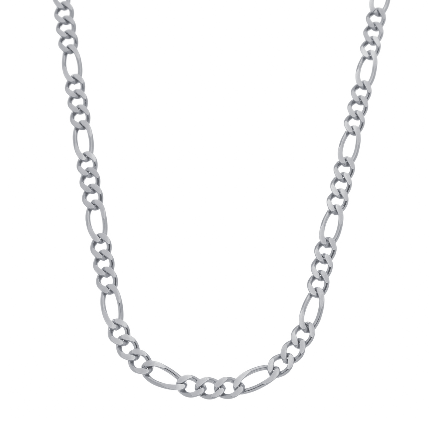 Corrente Prateada Masculina Elo 3 por 1 - 5mm
