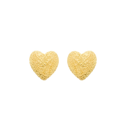 Brinco Dourado de Coração Irregular