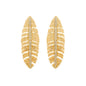 Brinco Dourado de Pena Cravejado de Zircônia