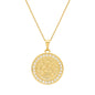 Colar Dourado Medalha São Miguel Arcanjo Cravejado de Zircônia