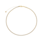 Colar Dourado Chocker Riviera Pedras Brancas