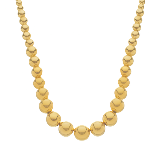 Colar Dourado de Bolas Crescentes
