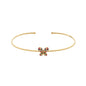 Bracelete Dourado com Borboleta Cravejada de Zircônia Colorida