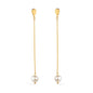 Brinco Dourado de Corrente com Pérola