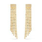 Brinco Dourado de Luxo com 123 Pedras de Strass