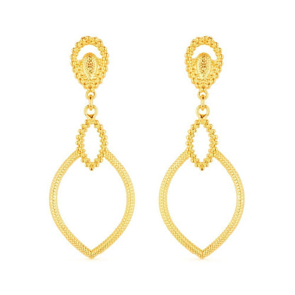 Brinco Dourado Luxo Gota de Gala
