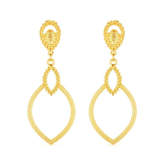 Brinco Dourado Luxo Gota de Gala
