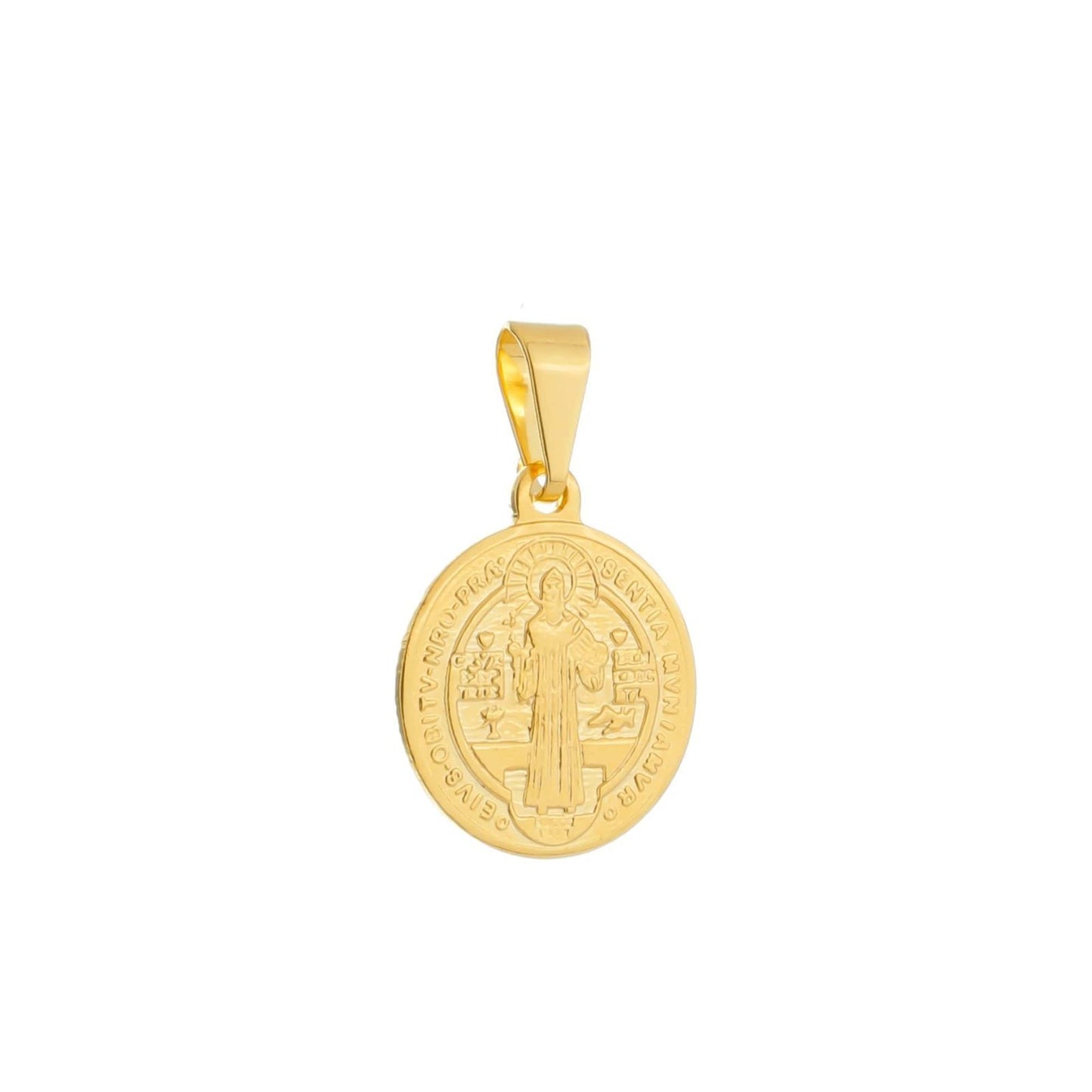 Pingente Dourado Medalha de São Bento
