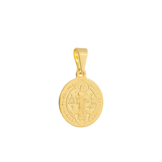 Pingente Dourado Medalha de São Bento