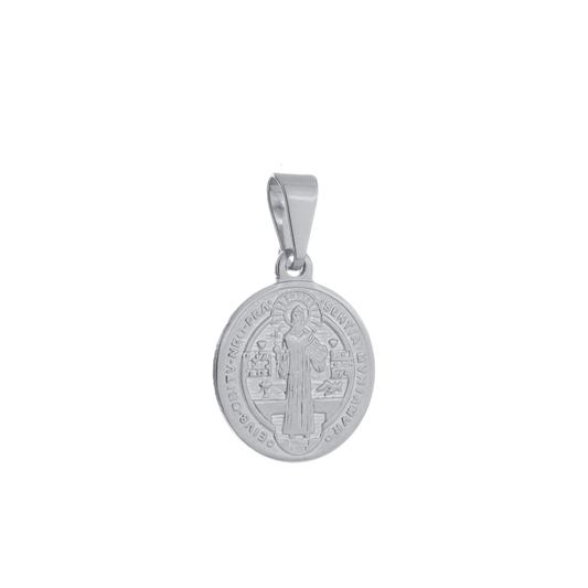 Pingente Prateado Medalha de São Bento